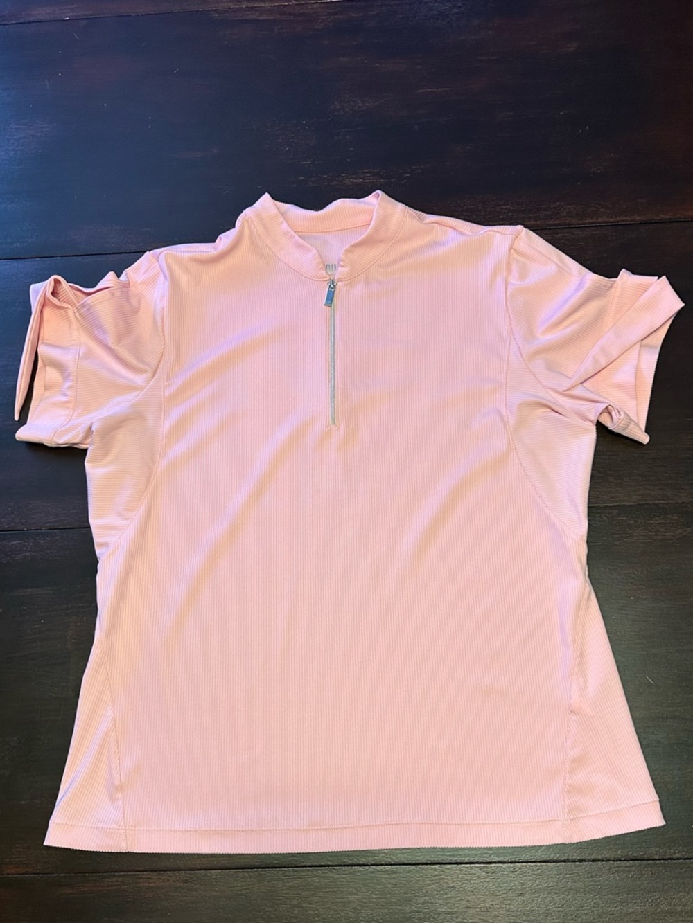 Tail Activewear Zip Golf Shirt Pink with Sleeve Ties - Picture 2 of 5
